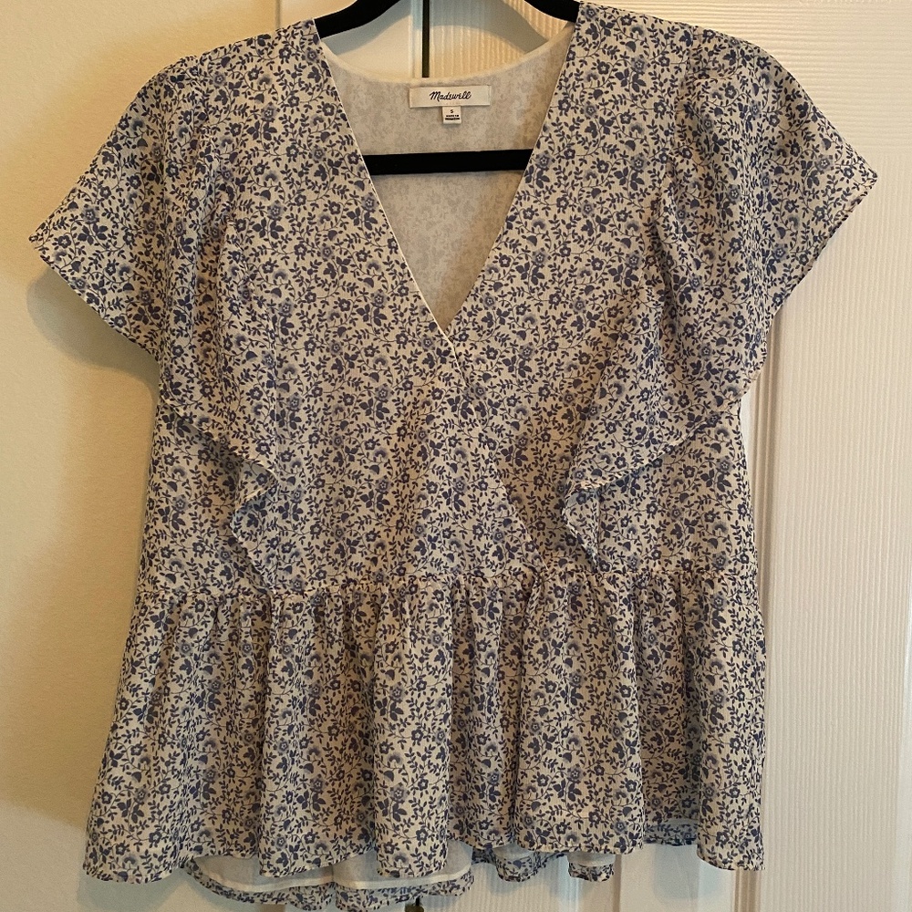 Madewell Floral Peplum Top
